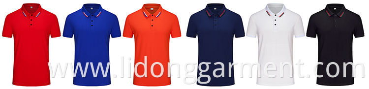 LiDong Custom Cheap Polo Golf T-shirts New Design Men's Red And Black Collar Polo T Shirts Wholesale